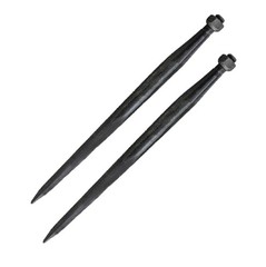 2 of 49.25″ Black Tapered Bale Spear w/ Nut 3,500 LB Cap 28 MM Dia India Made