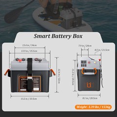SUNAPEX 12V/24V Trolling Motor Smart Battery Box Power Center with USB and DC US