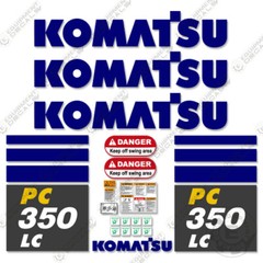 Fits Komatsu PC350LC-10 Decal Kit Excavator Decals – 7 YEAR OUTDOOR 3M VINYL!