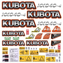 Decal Kit fits Kubota KX040-4 Mini Excavator X Aftermarket Vinyl – Made in USA!