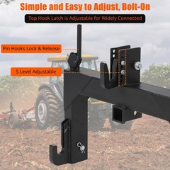 3000LBS Steel 3 Point Quick Hitch W/ 2″ Receiver Hitch For Cat 1 & 2 Tractors