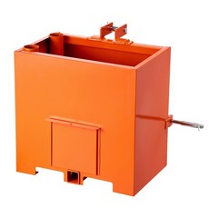 Ballast Box 3 Point Category 1 Tractor 5ft³ Capacity 800lbs Counterweight Orange