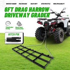 6FT Drag Harrow For Driveway Grader Rake ATV UTV Tractor Mower Yard Lawn Level