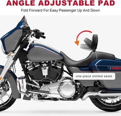 2009-2025 Adjustable Driver Rider Backrest compatible with Harley Davidson To…