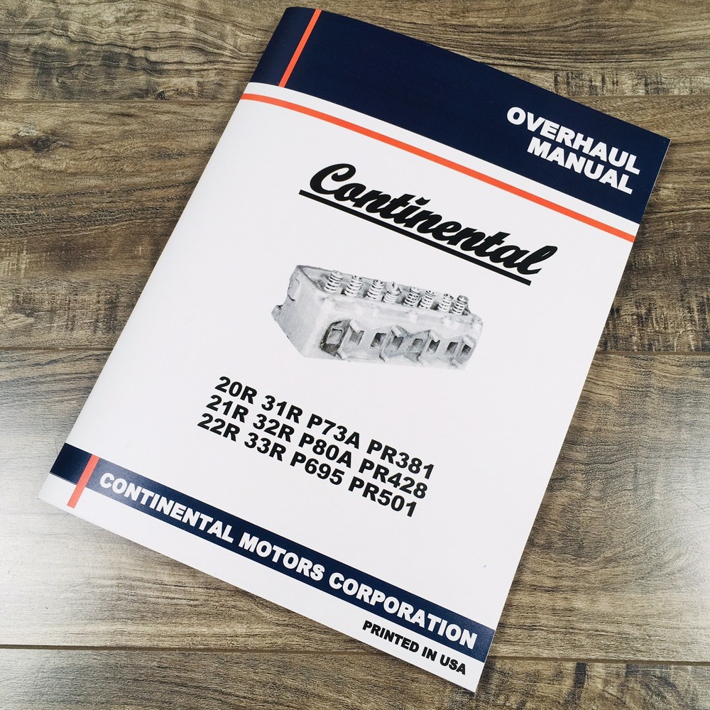 Continental 33R 22R Engine P695A PR501 Power Unit Service Manual Repair Shop