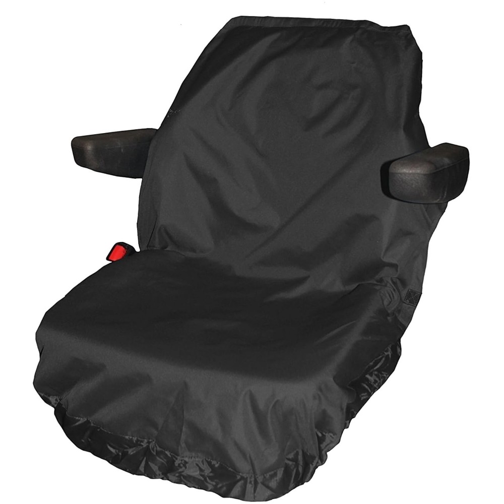 Universal Fit Heavy Duty Large Tractor Seat Cover with Armrest Slots – Black