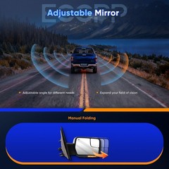Tow Mirrors for F150 1997-2003 Metallic Finish Turn Signal Light