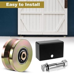 Soiiw 4″ V Groove Sliding Gate Rollers Wheel 2 4 inches x 1.75 inches, golden