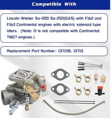 Fit For Zenith CARBURETOR Lincoln SA-200 SA-250 Gas Powered Welders