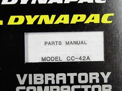 DYNAPAC CC42A VIBRATORY COMPACTOR PARTS MANUAL