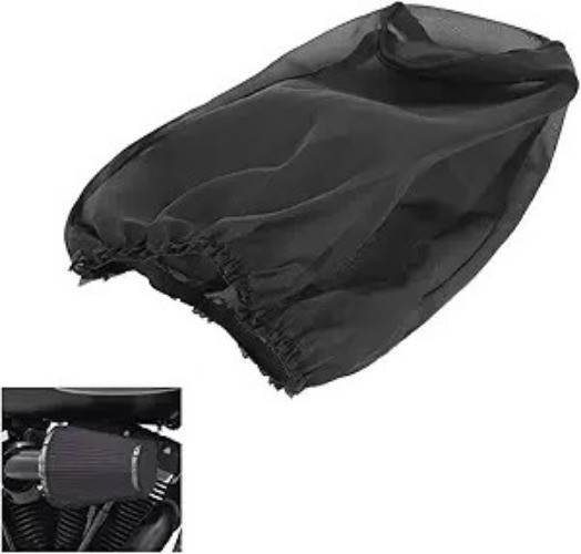 Motorcycle Air Filter Rain Sock Cover, Waterproof Dustproof Pro Color: Black#L