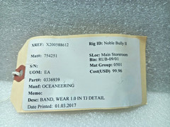 Oceaneering 0336939 Band Wear 1.0 Rev AA 5PCs In Lot