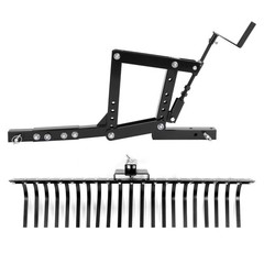 60″ 1 Point Hitch Adjustable Lift Landscape Rake For ATV UTV Gravel Lawn Tractor