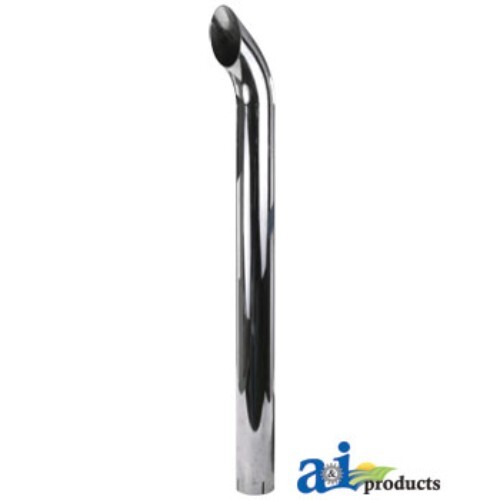 ZNL89375C Curved Chrome Exhaust Stack 3 3/4″ w/ 4″ Clamp 1026 1066 1466 1566 +