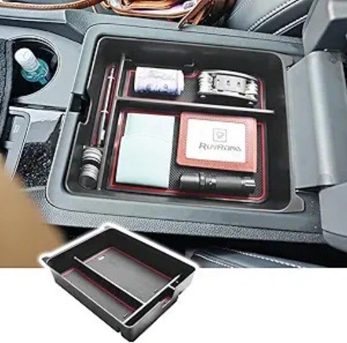 Center Console Organizer Compatible with 2023 2024 Vehicles, Access Color: Red