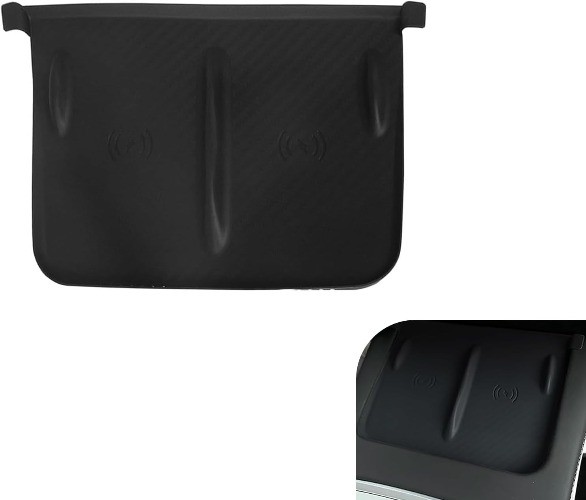 Wireless Charging Mat for Tesla Model Y/3 (2021-2025), Anti-Slip Color: Black