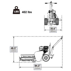MechMaxx 420cc 15HP E-Start Trencher 24” Trench Depth/4” Trench Width, TCR1500