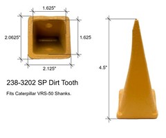 2 Mini Excavator Bucket Standard Dirt Teeth, 238-3202 SP, Fits CAT VRS-50