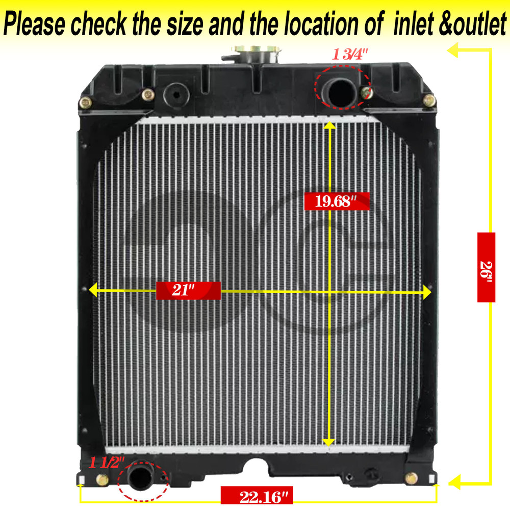 Aluminum Core Radiator with Radiator Cap For Perkins 3.1524 D3.152 #2485B275