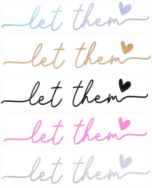 5-Piece Self Affirmation Vinyl Decals for Rearview Mirror, Mental Health Awarene