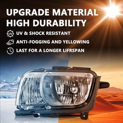 Halogen Headlight Assembly for 2010-13 Camaro NON Projector OE Chrome Pair