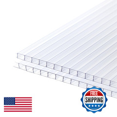 Bps 6Pcs 24 W X 48 L X 0.32 Polycarbonate Panels Waterproof Uv Protected