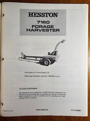 Hesston 7160 Forage Harvester S/N 3001- Owner’s Operator’s Manual 8084212R