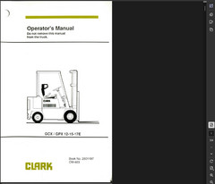 CLARK GCX 12E GCX12E FORKLIFT OPERATOR OWNER MANUAL PDF ON USB
