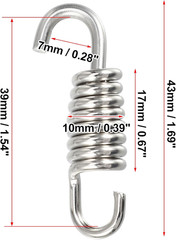 2 Pcs Universal Exhaust Pipe Spring for Motorcycles 43Mm 1.69″ Stainless Steel E