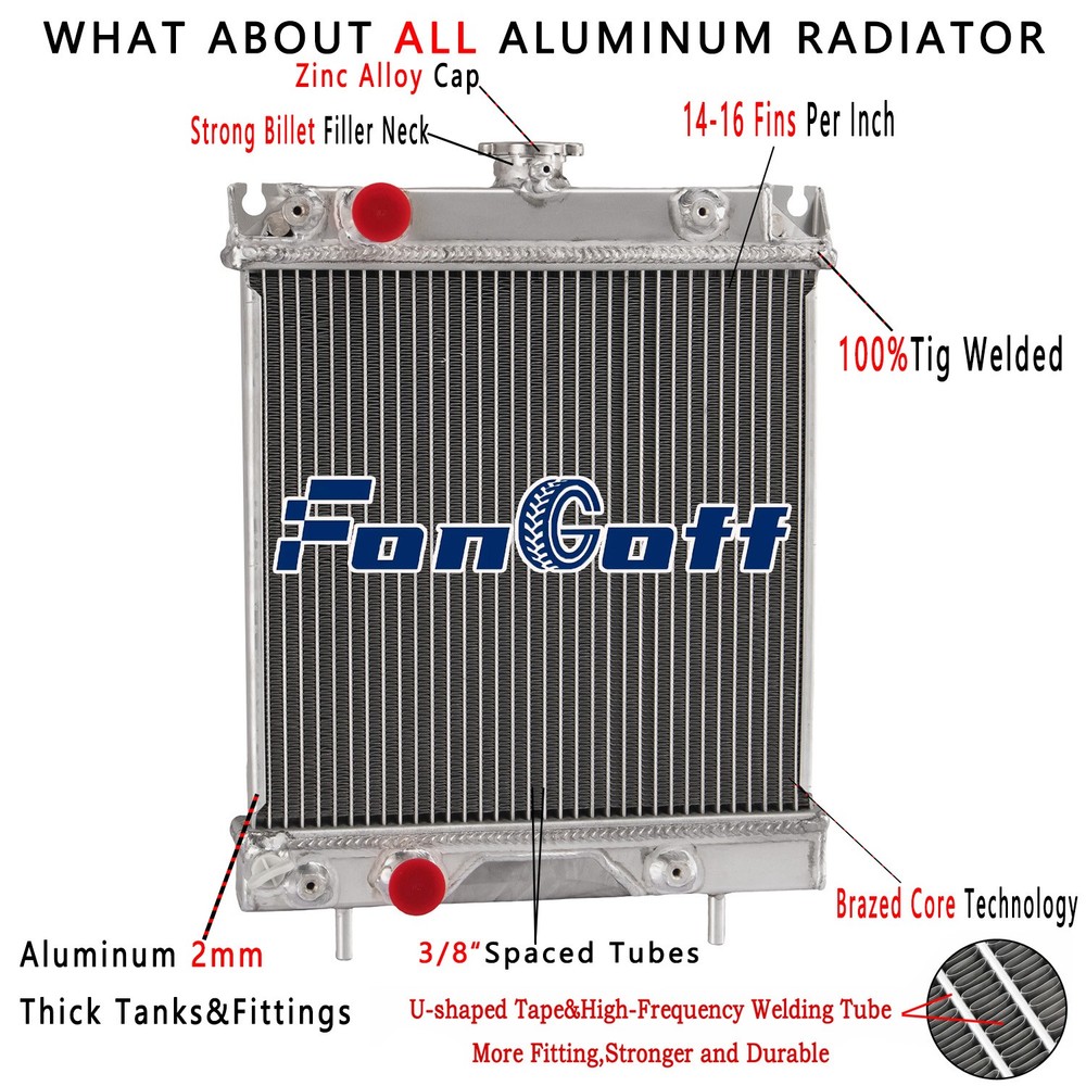 Aluminum Radiator For Kubota BX22D BX2230D BX2200D BX23D #K2561-85210 Fongoff US