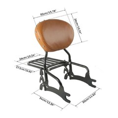 12″ Passenger Sissy Bar Backrest Pad Rack Black Kit for Dark Horse 2016-2018