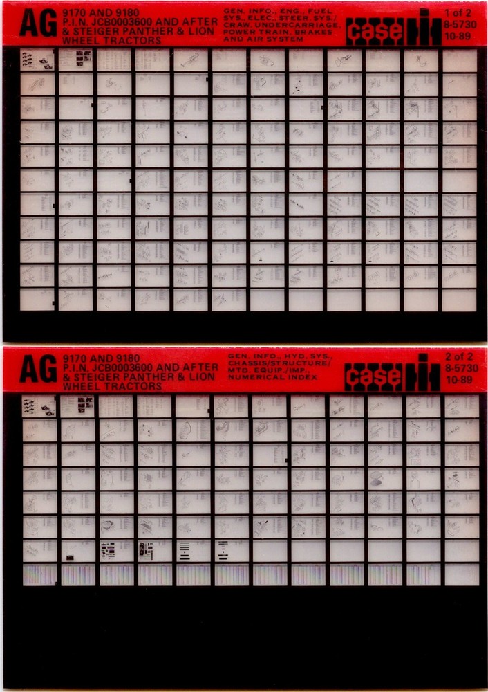 Case IH 9170 9180 Steiger Panther Lion 1000 Tractor Parts Catalog Microfiche