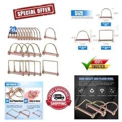 Assorted 20-Piece PTO Locking Pin Set – Rust-Resistant for Trailers & Equipment