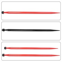 47″ Square Hay Bale Spear Spike Fork Tine For Tractors 4500lb Cap Each Red/Black