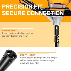 Auger Adapter Conversion 2-9/16 inch female Round to 2 inches Male Round