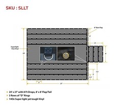 2 Pack Black Superlight 14oz Flatbed Trailer Lumber Tarp 24×27 (8′ Drop)