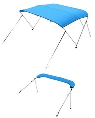 3 Bow Boat Bimini Top, 600D Polyester Canopy with Aluminum Alloy Frame, Waterpro
