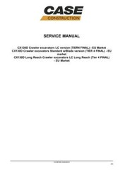 Case CX130D Crawler Excavator Service Manual Repair Shop Book