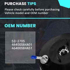 Power Brake Booster for Honda Accord 98-02 Acura TL/CL Type-S 01-03 46400S84A51