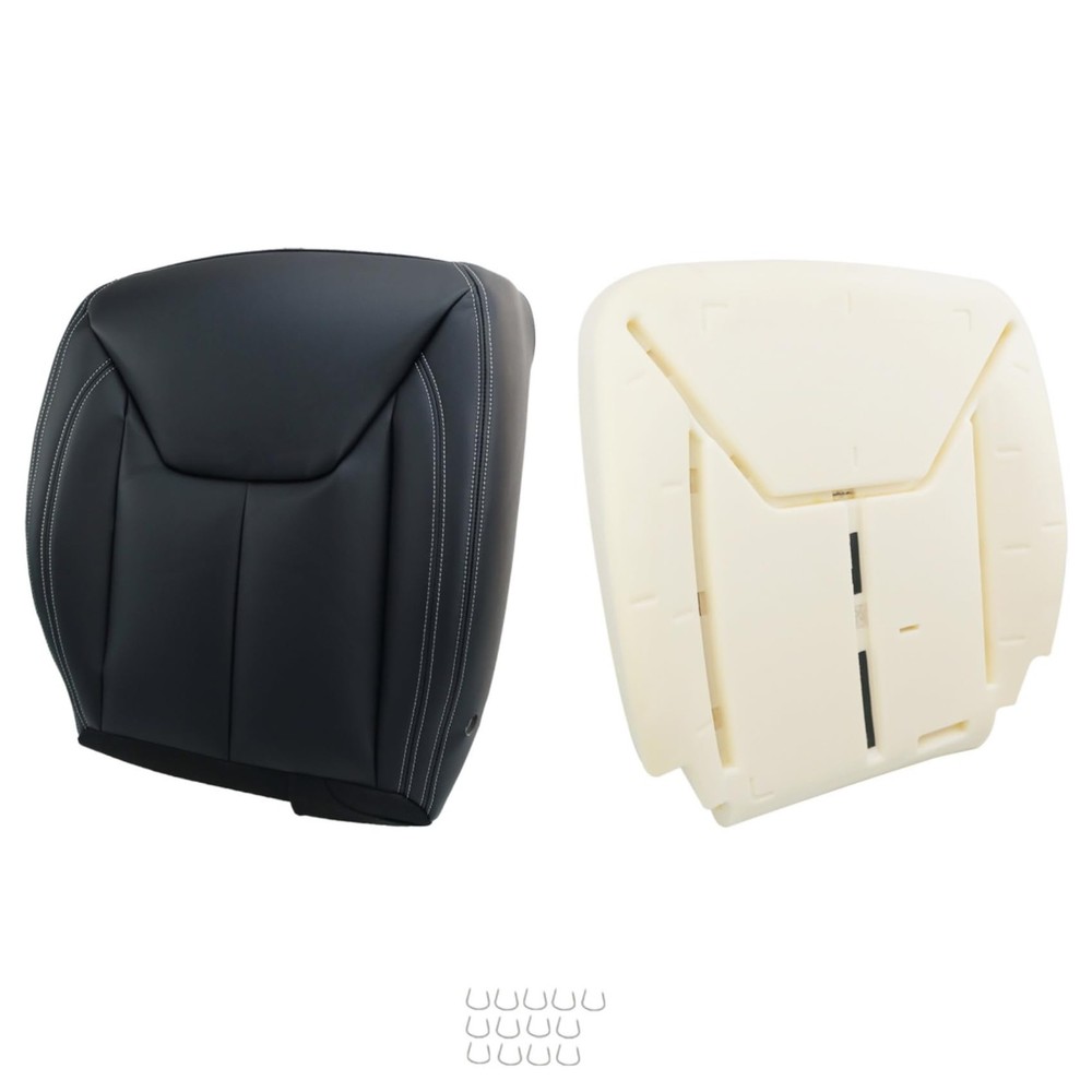 Driver Side Bottom Black Artificial Leather Seat Cover Foam Cushion 2013-2017