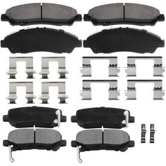Front Rear Brake Pads 07-13 Acura MDX ZDX 09-15 Honda Pilot w/Hardware 1280 1281
