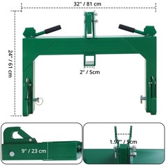 3000LBS Steel 3 Point Quick Hitch W/ 2″ Receiver Hitch For Cat 1 & 2 Tractors