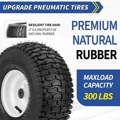 15×6.00-6 Rubber Lawn Tire and Wheel, 2 Pcs Replacement 15×6-6nhs Riding