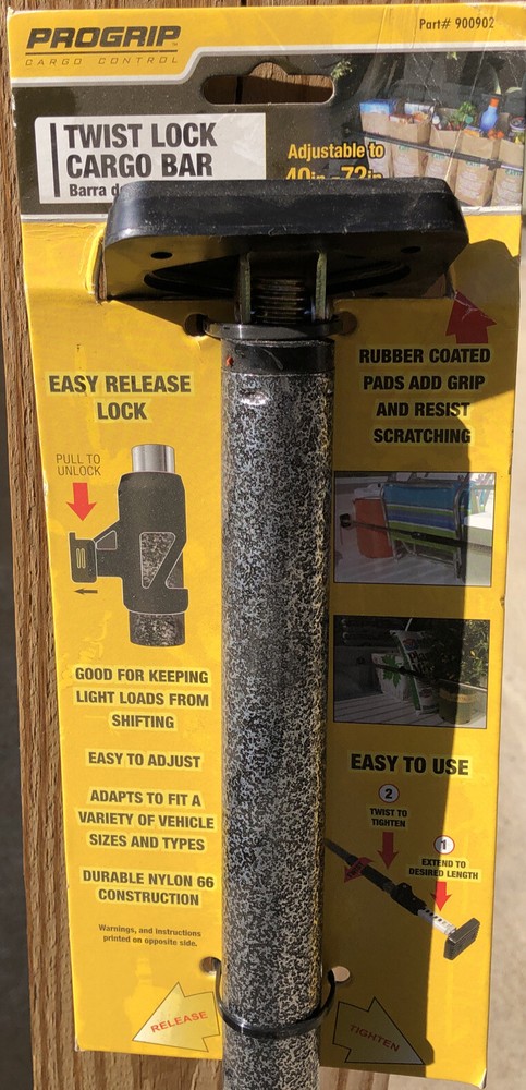 PROGRIP Cargo Bar Twist N Lock (Adjustable to 40 in – 72 in)
