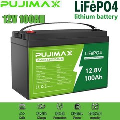 12V 100Ah LiFePO4 Lithium Battery with 100A BMS for RV Marine Trolling Off-grid