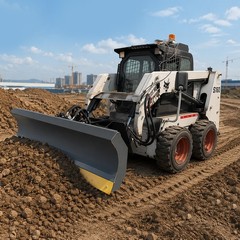Wolfequip 6 Way Dozer Blade 84″ Dirt Pusher Skid Steer Loader Attachments+Remote
