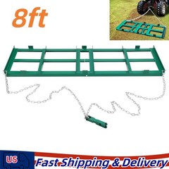 8 FT Drag Harrow Driveway Grader Tow Behind Rake for ATV/UTV Tractor, Green