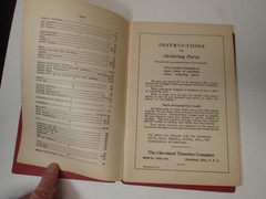 Vintage Parts List For Model 110 Cleveland Ditcher Series 4000 Only 1936