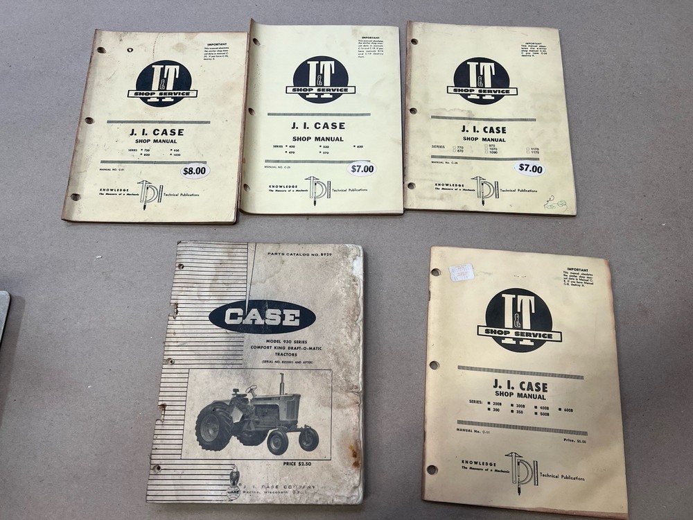 Lot Of 5 Dealer Shop Service Manuals Tractor JI Case 930 I&T 1270 730 430& More