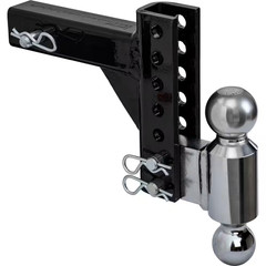 Adjustable Dual Ball Hitch with 2 In. and 2-5/16 In. Towing Balls for 2 In. Hitc